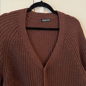 American Apparel Neutral Brown Button Chunky Knit Cardigan Sweater Men's Medium